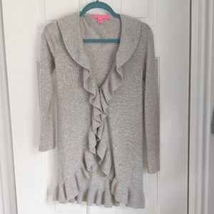 EUC Lilly Pulitzer grey 100% cashmere cardigan!